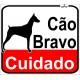 Placa de sinalização Cão Bravo