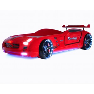 Cama Carro Mercedes crian&ccedil;a Vermelho com Luz, Som e comando