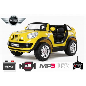 Carro, Carrinho Electrico Mini CountryMan amarelo com Comando