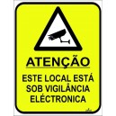 Placa de sinaliza&ccedil;&atilde;o de vigil&acirc;ncia