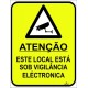Placa de sinalização de vigilância