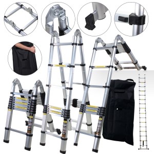 Escada Telesc&oacute;pica articulada 4.4m (2x2.2m) em alum&iacute;nio + saco