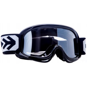 &Oacute;culos de protec&ccedil;&atilde;o MotoCross Crian&ccedil;a Preto Brilhante com lente reflex