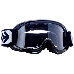 &Oacute;culos de protec&ccedil;&atilde;o MotoCross Crian&ccedil;a Preto Brilhante com lente clara