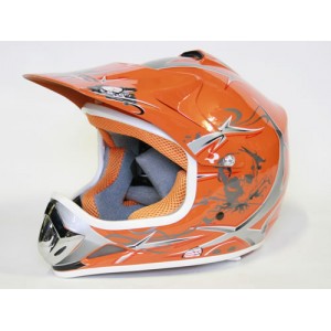 Capacete Cross Crian&ccedil;a Outnet Laranja Tamanho XL 57-58cm