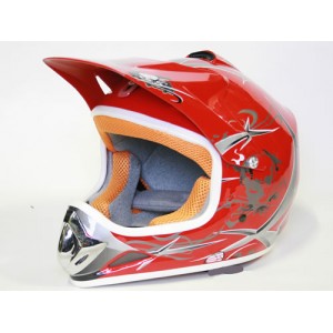 Capacete Cross Crian&ccedil;a Outnet Vermelha Tamanho M 53-54cm