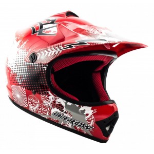 Capacete Cross Crian&ccedil;a Arrow Vermelho Tamanho S 53-54cm