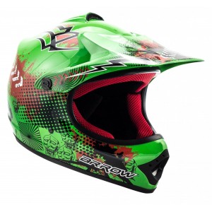 Capacete Cross Crian&ccedil;a Arrow Verde Tamanho L 57-58cm