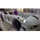 Cama Carro Jaguar criança Branco com Luz, Som e comando