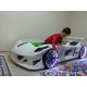 Cama Carro Jaguar criança Branco com Luz, Som e comando