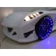 Cama Carro Jaguar criança Branco com Luz, Som e comando