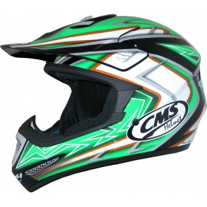Capacete Cross Crian&ccedil;a  CRS Racer Verde profissional/competi&ccedil;&atilde;o T-M