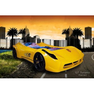 Cama Carro Ferrari crian&ccedil;a Amarelo com Luz, Som e comando