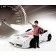 Cama Carro Ferrari criança Branco com Luz, Som e comando