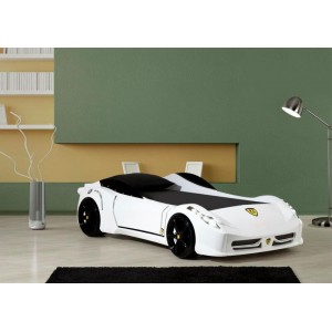 Cama Carro Ferrari crian&ccedil;a Branco com Luz, Som e comando