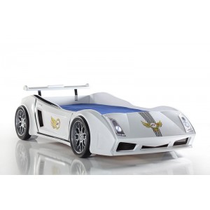 Cama Carro Lamborghini crian&ccedil;a Branco com Luz, Som e comando