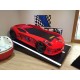 Cama Carro Jaguar criança Vermelho com Luz, Som e comando