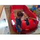 Cama Carro Jaguar criança Vermelho com Luz, Som e comando