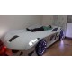 Cama Carro Jaguar criança Branco com Luz, Som e comando