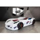Cama Carro Jaguar criança Branco com Luz, Som e comando